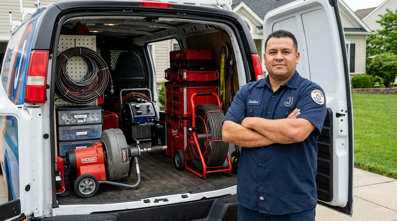 Professional drain cleaning equipment and Johns Plumbing LLC plumber in South Haven