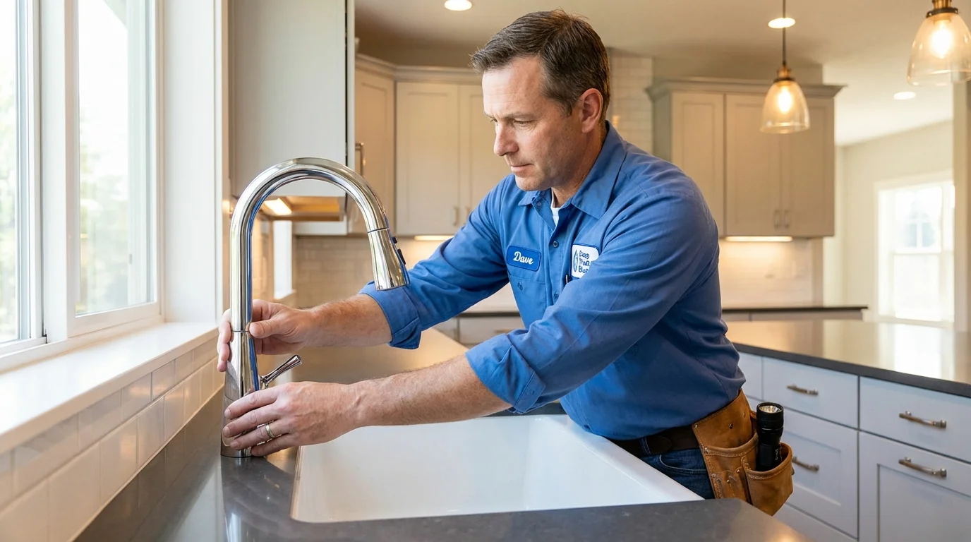 Kitchen faucet installation by Johns Plumbing LLC in South Haven