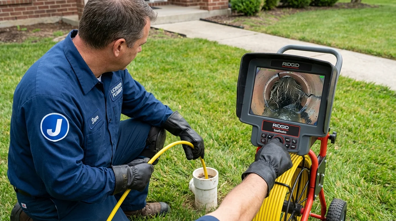 Sewer camera inspection being performed by Johns Plumbing LLC in South Haven